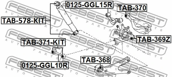 FEBEST 2015-2022 Lexus RX450h Rear Knuckle Bushing TAB-369Z