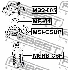 FEBEST 2002-2013 Mitsubishi Lancer Front Shock Absorber Boot MSHB-CSF
