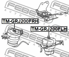FEBEST 2008-2021 Lexus LX570 Right Engine Mount (Hydro) TM-GRJ200FRH