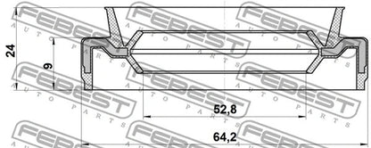 FEBEST 1995-2004 Toyota Tacoma Oil Seal Rear Hub 52.8x64.2x9x24 95EAY-54640924X