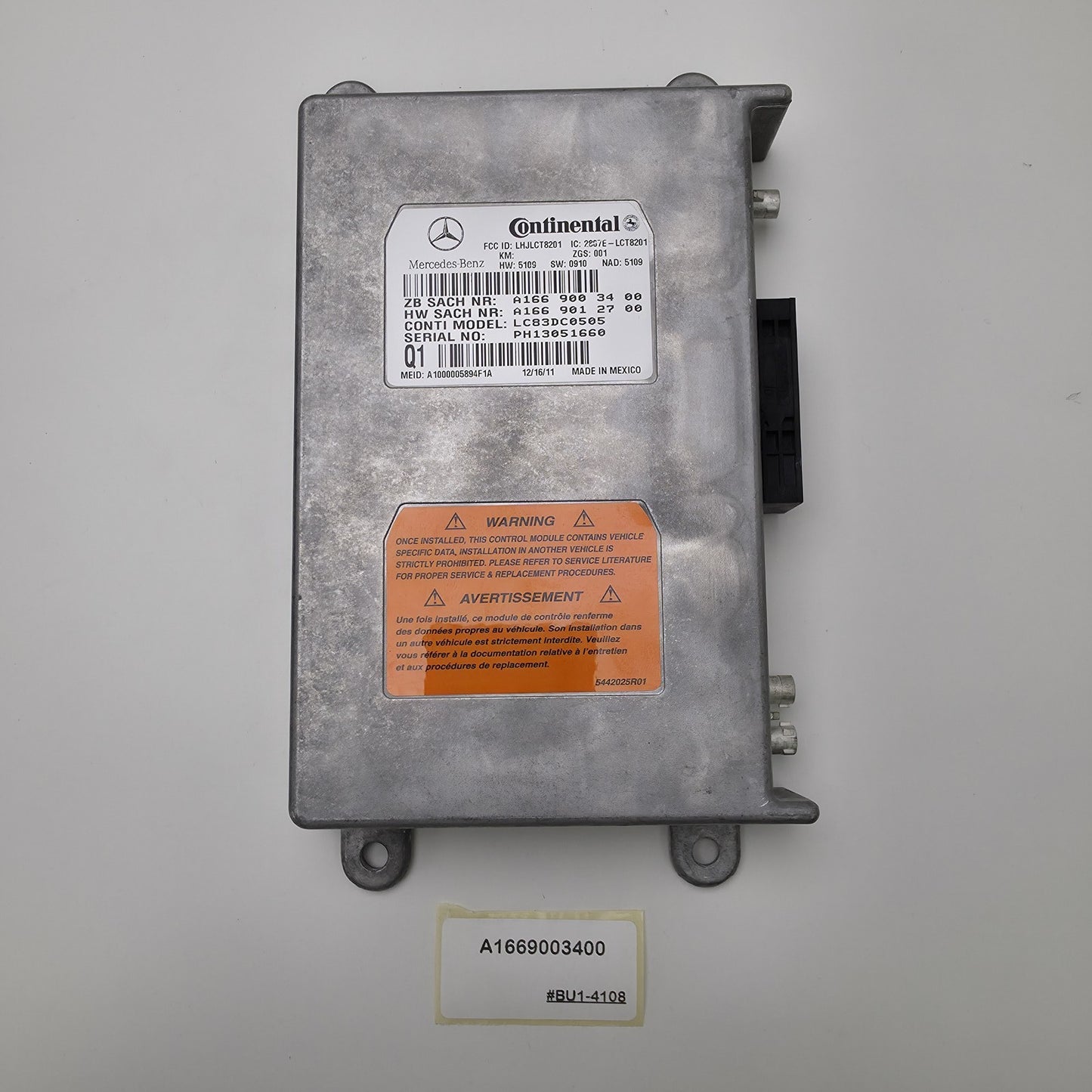 2005-2013 Mercedes-Benz S-Class Bluetooth Comm Control Module A1669003400