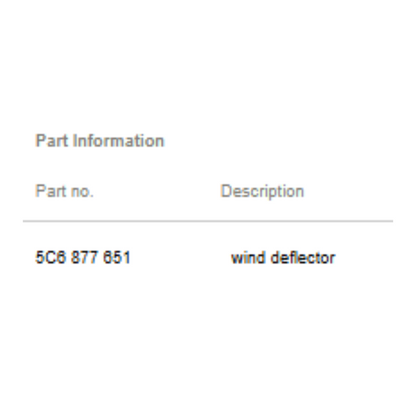 2011–2015 VW Jetta Sunroof Deflector Used OEM 5C6877651
