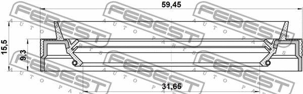 FEBEST NISSAN, INFINITI Axle Differential Seal - 95JES-33590915X