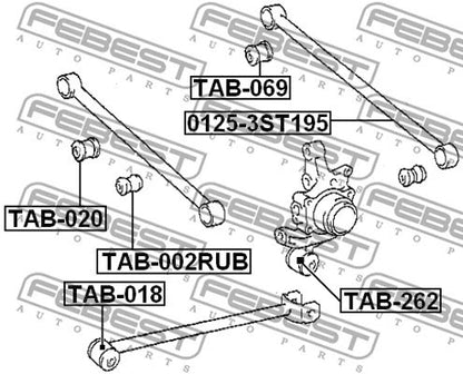 FEBEST 1992-2002 Toyota Camry Rear Knuckle Bushing TAB-002RUB