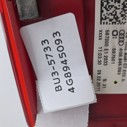2016-2018 Audi A7 Left Inner Tail Light Assembly OEM 4G8945093
