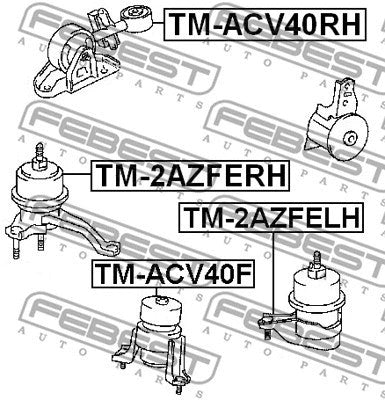 FEBEST 2002-2013 Toyota Camry 2AZ-FE Left Hand Engine Mount TM-2AZFELH