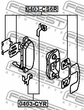 FEBEST 2003-2008 Mitsubishi Outlander Disc Brake Clip Set 0403-CS6R