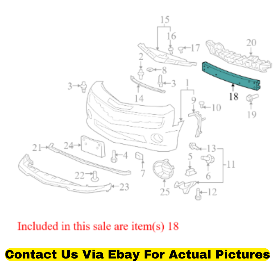 2011 Chevrolet Camaro Front Bumper Impact Reinforcement Bar Used OEM 22785364