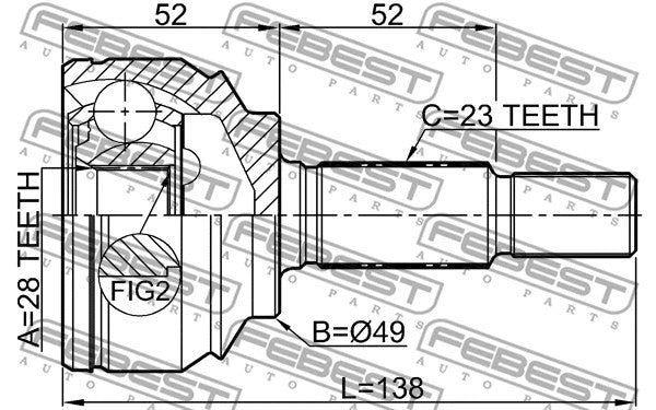 FEBEST 2015-2018 Renault Logan Outer Cv Joint 2410-LOGII