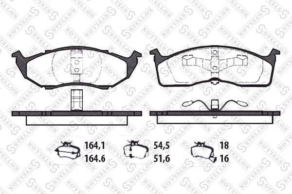 STELLOX 1997-2004 Chrysler 300M Rear Disc Brake Pad Kit 04897665AA