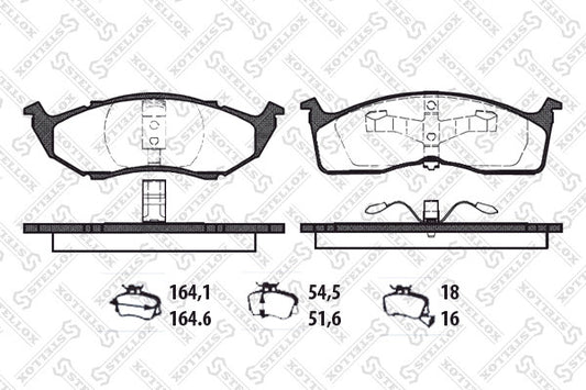STELLOX 1997-2004 Chrysler 300M Rear Disc Brake Pad Kit 04897665AA