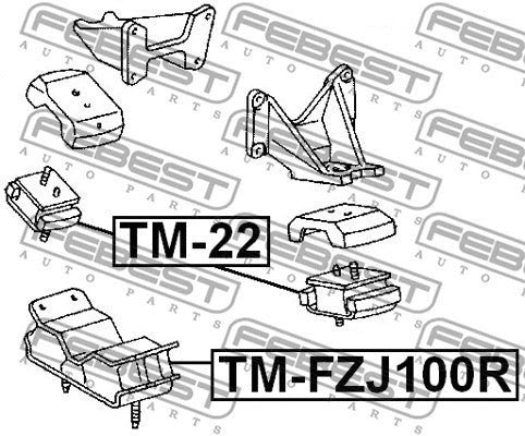 FEBEST 1980-1998 Toyota Land Cruiser Front Engine Mount 1HDT/1HZ TM-22
