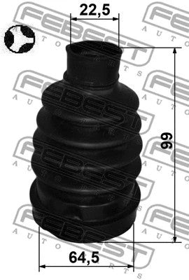 Febest Boot Inner Cv Joint Rear Kit 2415P-DUSTRT