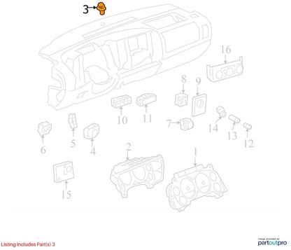 2009 Chevorlet LuminaS Ambient Light Sensor for Auto Headlamps Used OEM 15837063