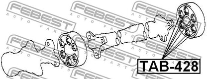 Toyota Venza Matrix Driveshaft Coupling Bushing Kit FEBEST TAB-428 04374-28020