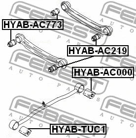 FEBEST 1999-2013 Hyundai Accent Rear Trailing Rod Bushing HYAB-AC000