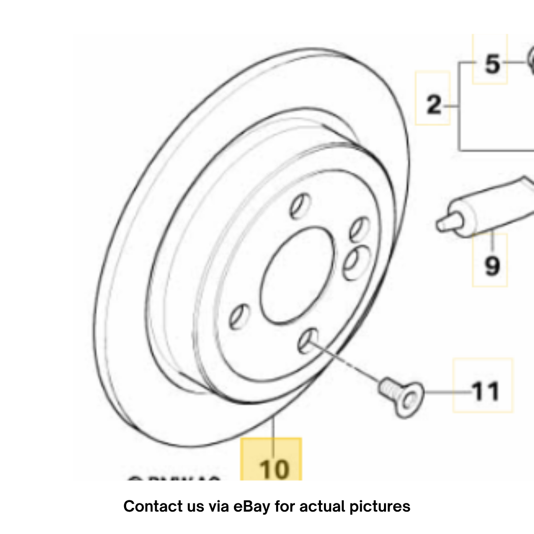 2011-2015 Mini Cooper Rear Brake Rotor / Disc Used OEM 34216784389