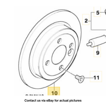 2011-2015 Mini Cooper Rear Brake Rotor / Disc Used OEM 34216784389