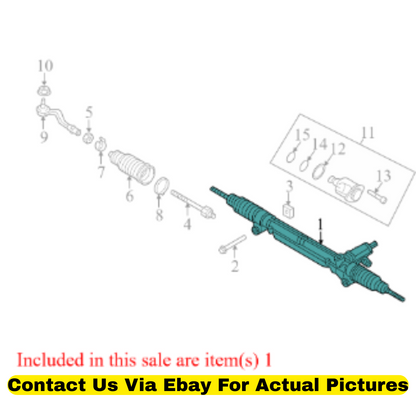 2012 Audi Q5 Rack and Pinion Assembly Used OEM 8R1422065D