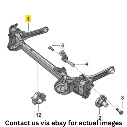 2013 Volkswagen Jetta Rear Axle Beam with Stabilizer Used OEM 5C0500051H