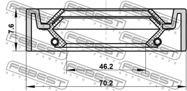 FEBEST 2007-2015 Ford Edge Drive Shaft Oil Seal 95IDS-48700809C