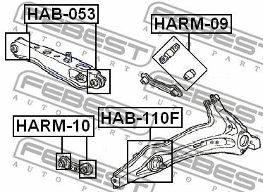 FEBEST 1992-2000 Honda Civic Rear Arm Bushing Reinforced HAB-110F