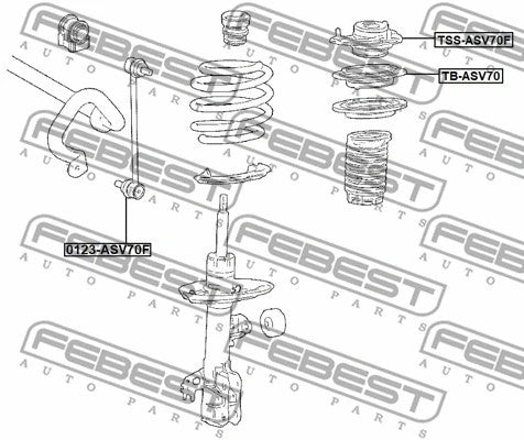 FEBEST 2018 Toyota Camry Front Shock Absorber Bearing TB-ASV70