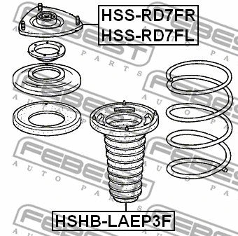 FEBEST 2002 Honda Civic Protective Cap/Bellow Shock Absorber HSHB-LAEP3F