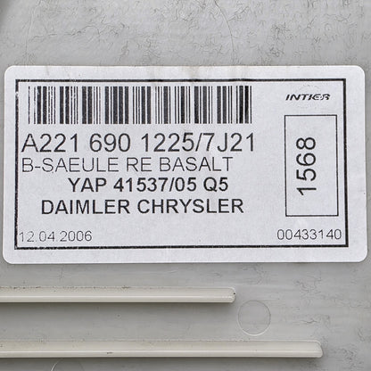 2006-2013 Mercedes-Benz S B-Pillar Bottom Right Trim A2216901225