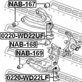 FEBEST 2009-2017 Nissan Frontier Front Bushing, Lower Control Arm NAB-169