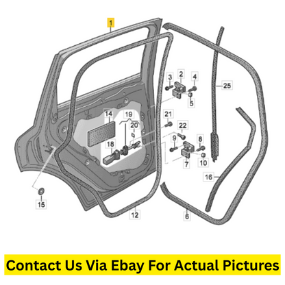 2012 Volkswagen Touareg Rear Right Door Shell Used OEM 7P0833056