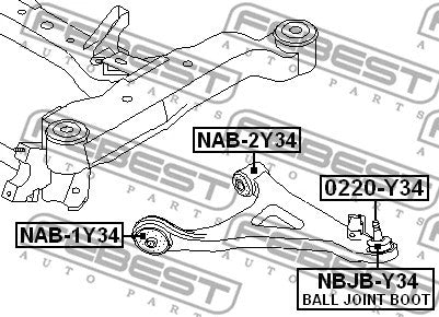 FEBEST 2001-2006 INFINITI Q45 Front Arm Bushing (Hydro) NAB-1Y34
