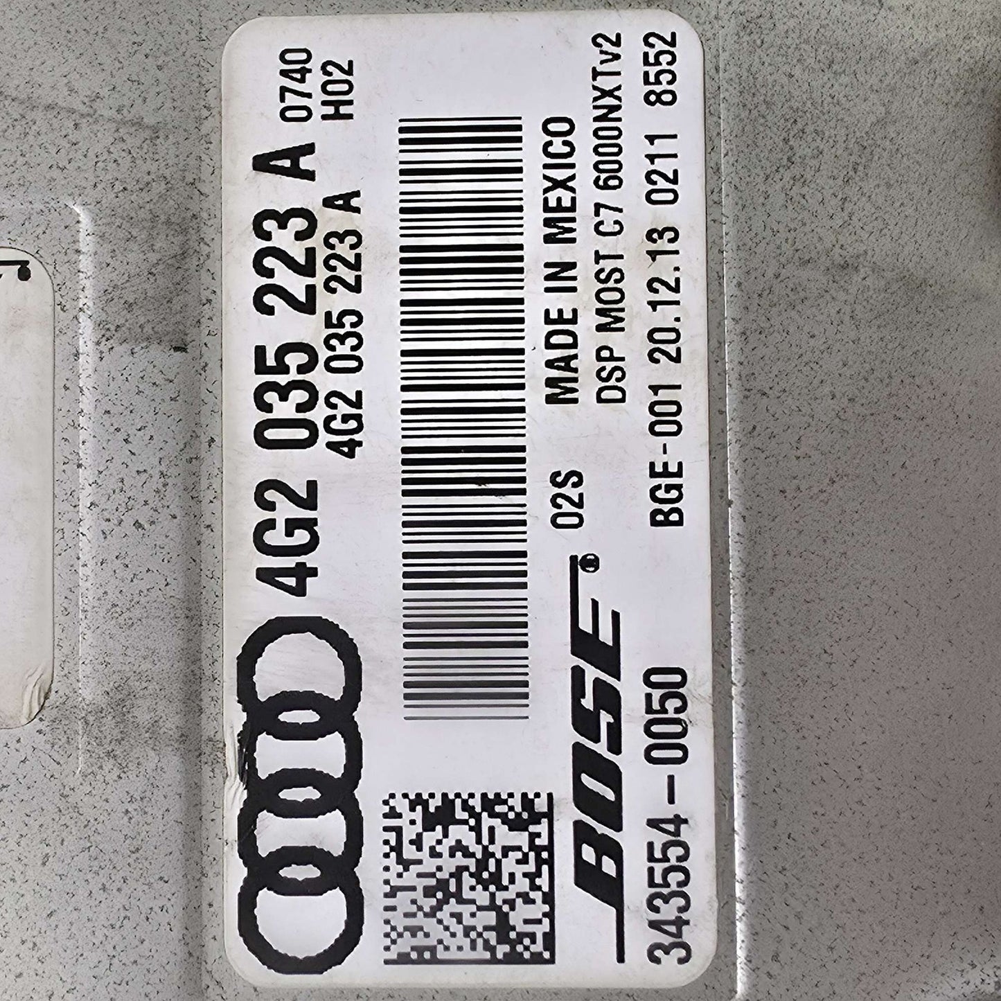 2012-2013 Audi A6 Bose Sound System Amplifier 4G2035223A
