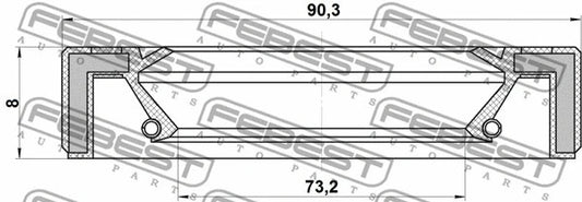 FEBEST 1997-2000 Audi A8 Drive Shaft Oil Seal 95GAY-75900808R