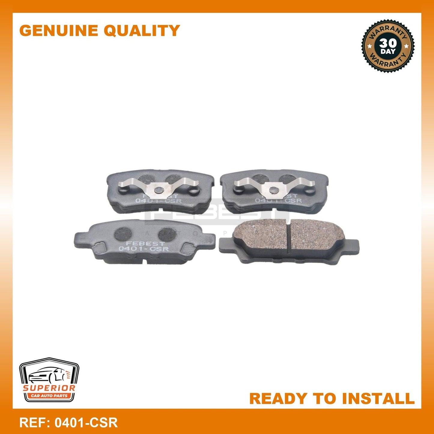FEBEST CHRYSLER Pad Kit, Disc Brake, Rear 0401-CSR