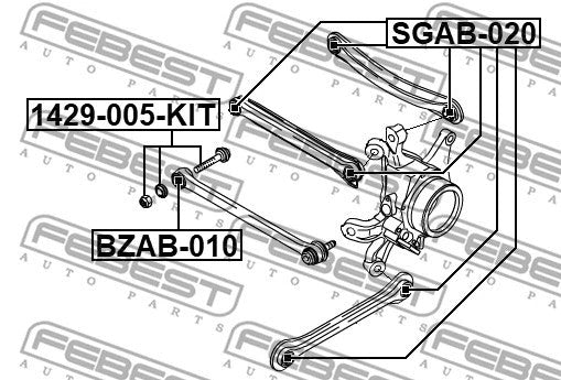 Febest Repair Kit Camber Adjusting Eccentric Bolt 1429-005-KIT