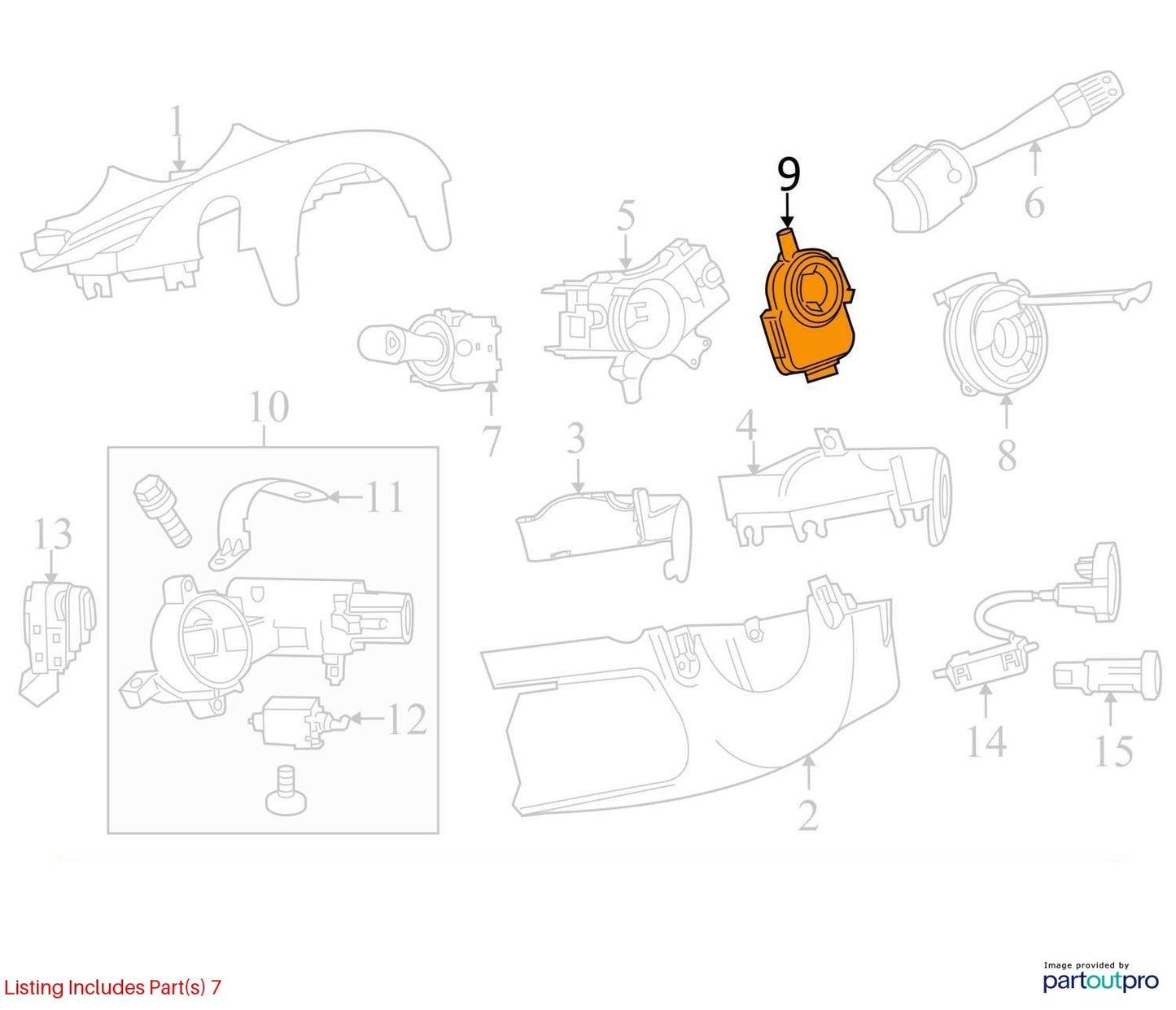 2018 Cadillac CTS Steering Angle Sensor Used OEM 13587663