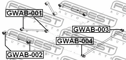 FEBEST GREAT WALL REAR TRAILING ROD BUSHING - GWAB-001