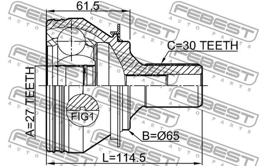 FEBEST Mercedes-Benz Outer Cv Joint 1610-156