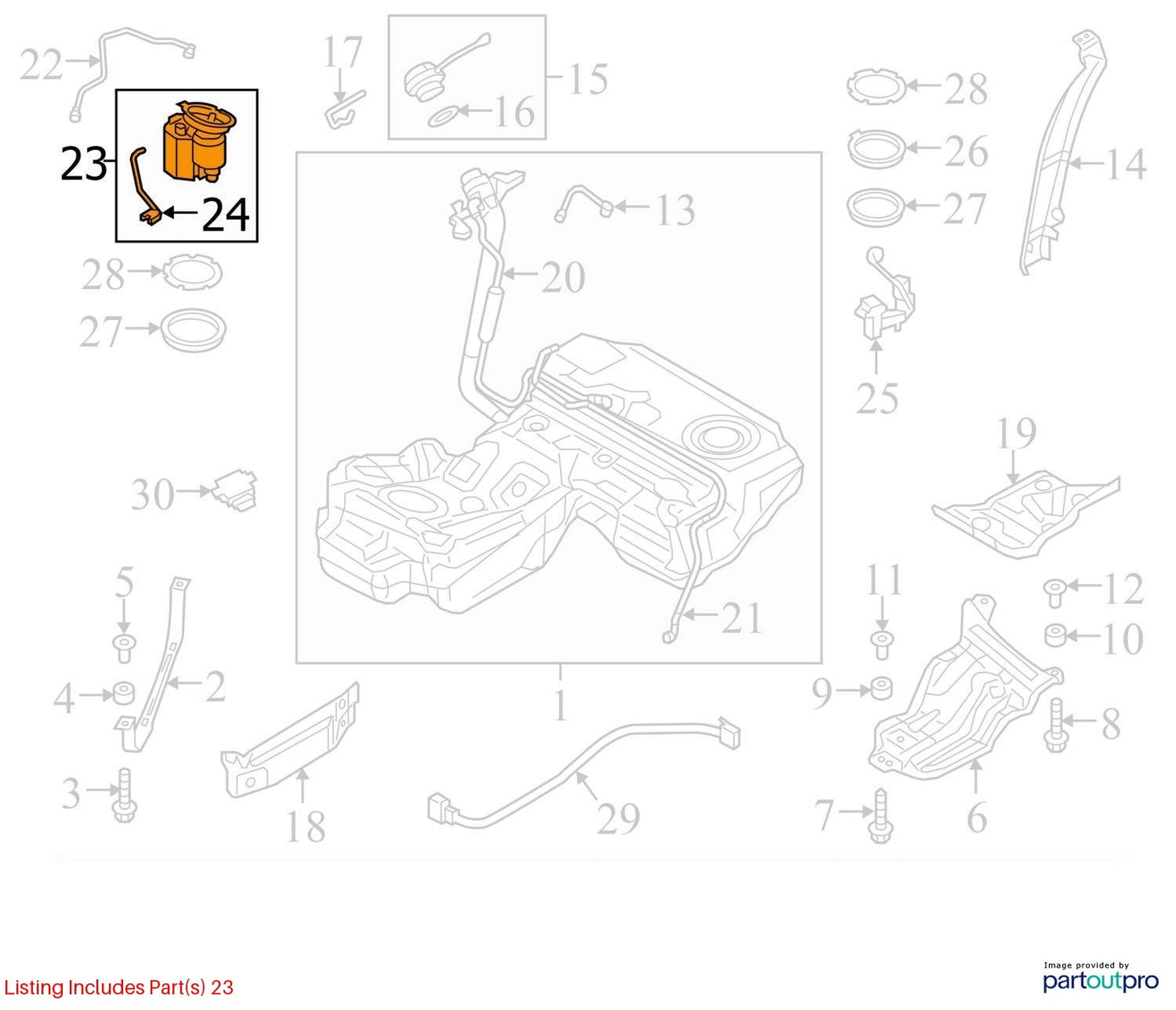 2012–2015 Audi A6 Fuel Feed Unit / In-Tank Pump Used OEM 4G0919051C