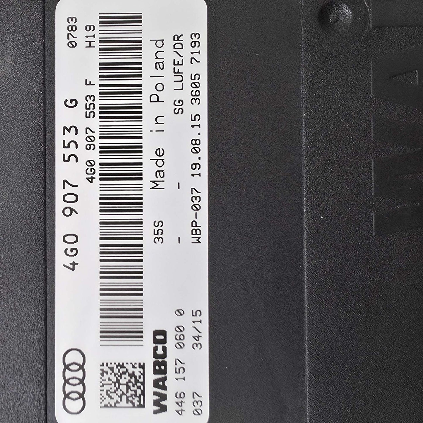 2012-2018 Audi A7 Active Suspension Control Module 4G0907553G