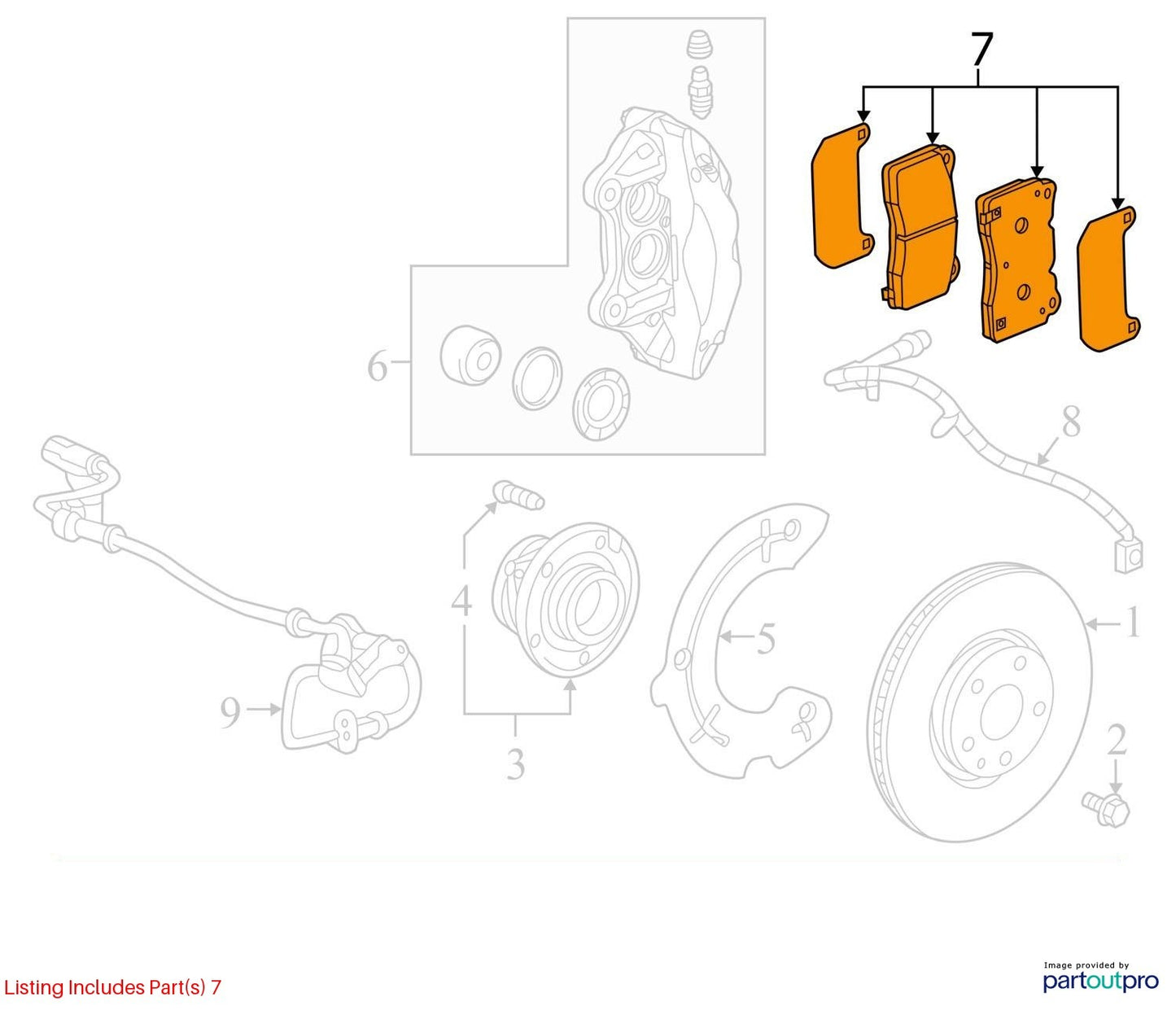 2018 Cadillac CTS Front Disc Brake Pad Kit Used OEM 84233021