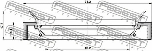 FEBEST TOYOTA Drive Shaft Oil Seal 95HAY-50711017R