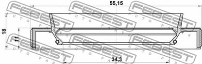 FEBEST 1990-2002 INFINITI J30 Drive Shaft Oil Seal 36x55x11x18 95HBY-36551118X