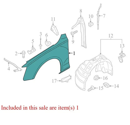 2013 Audi A4 Quattro Front Left Fender Used OEM 8K0821105A