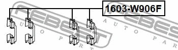 FEBEST Alfa Romeo Accessory Kit Disc Brake Pads 1603-W906F