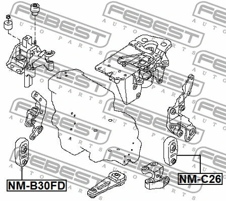 FEBEST NISSAN Front Engine Mount NM-B30FD