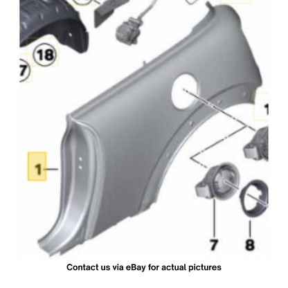 2007–2013 Mini Cooper Left Rear Quarter Panel OEM 41009633659