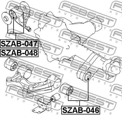FEBEST 2005-2014 Suzuki Grand Vitara Front Differential Bushing SZAB-048
