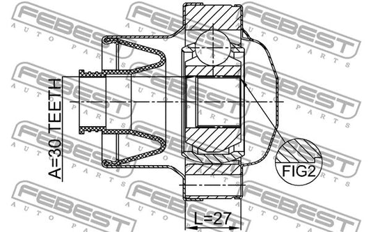FEBEST SUZUKI Propshaft Front CV Joint 0711-JB424FSHA